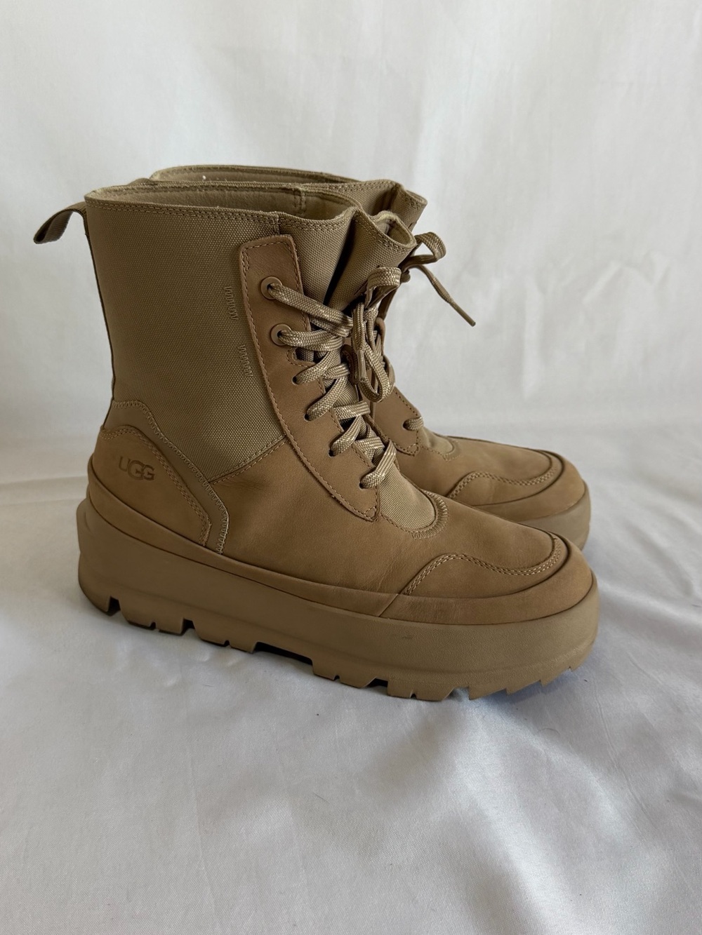 UGG Women's Tan Lace-Up Platform Boots